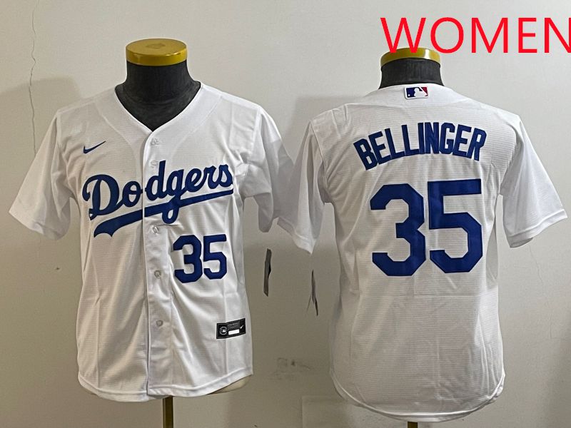 Women Los Angeles Dodgers #35 Bellinger White Game 2025 Nike MLB Jersey style 11